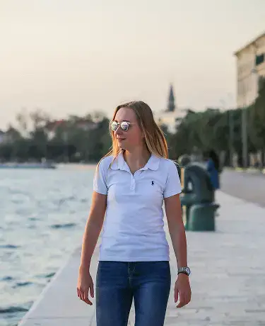 Monika walking in Zadar