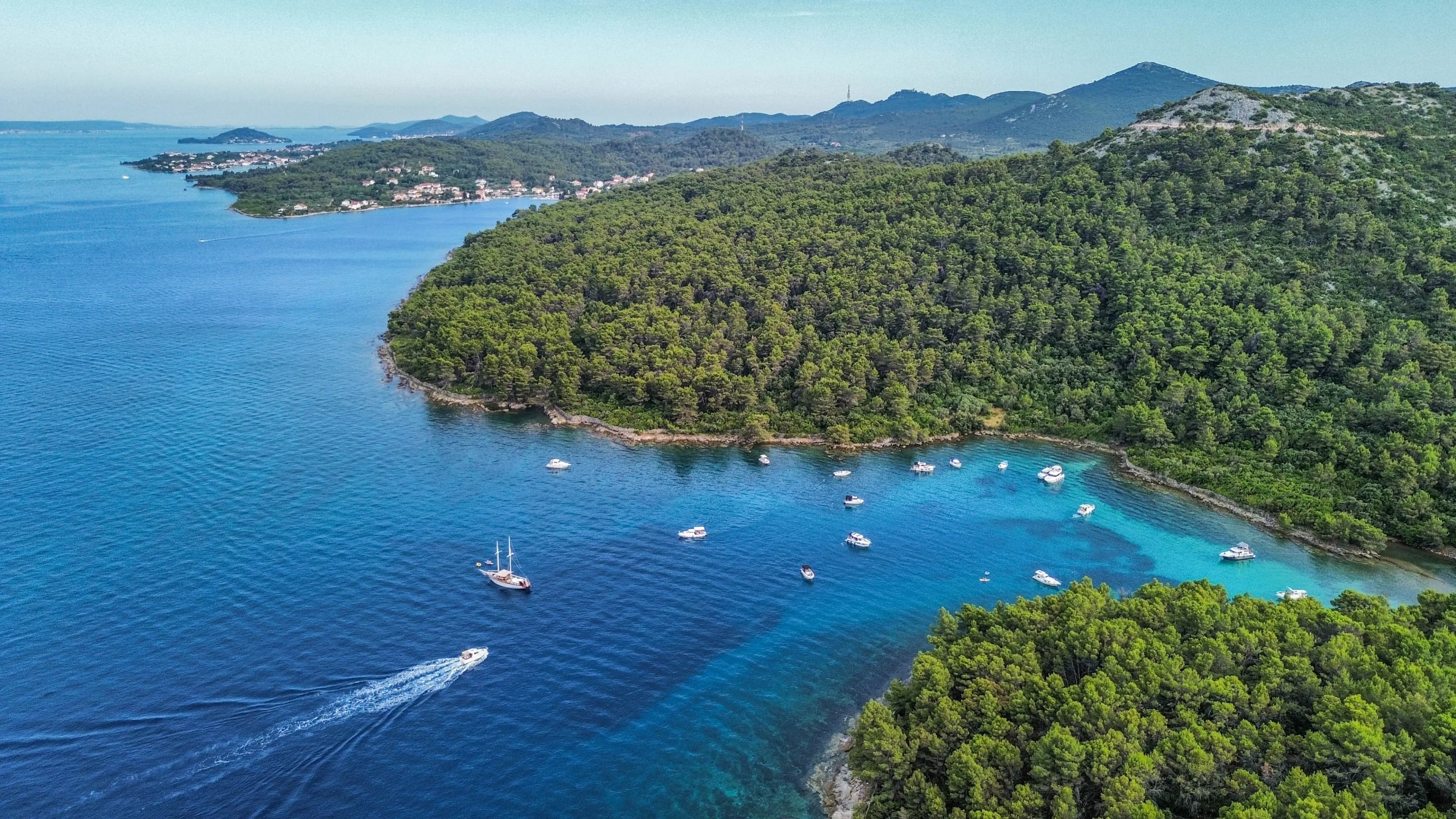Island and sea view near Zadar