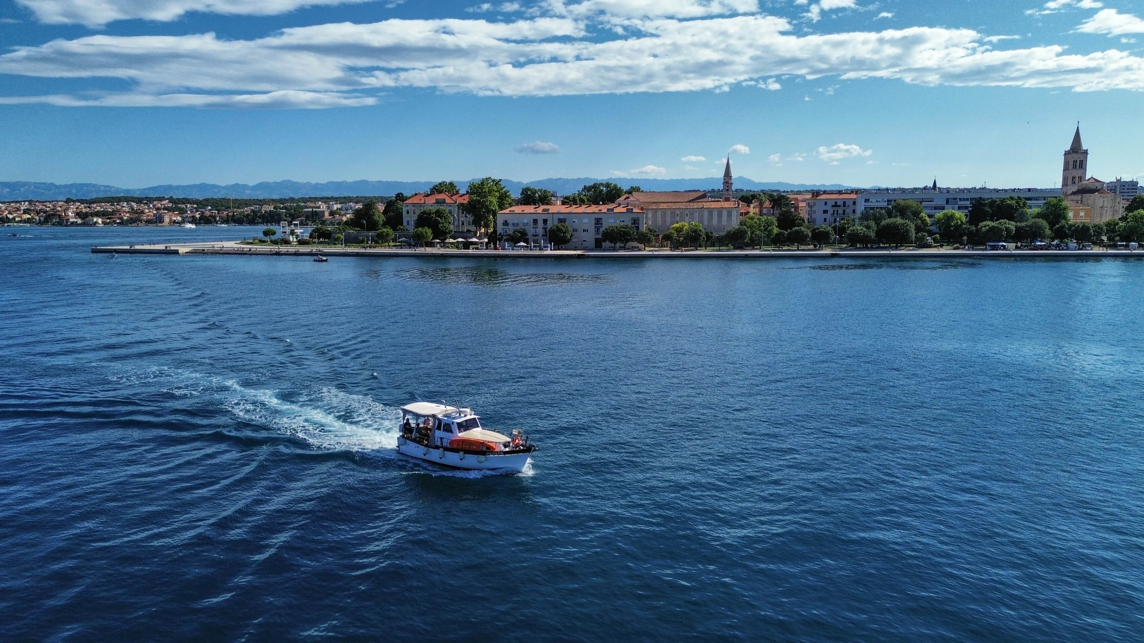 Boat cruise near Zadar viewed from the water